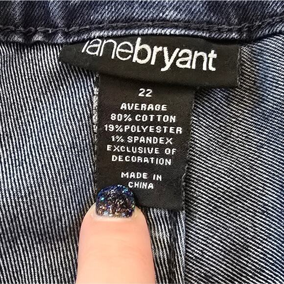 Lane Bryant Dark Wash Embellished Pockets Bootcut Flare Jeans Plus‎ Size 22 - Picture 9 of 11